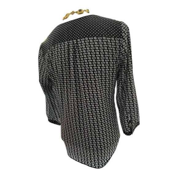 Talbots Equestrian Chain Link Button Down Blouse Top XL Career Abstract Work - Picture 9 of 12